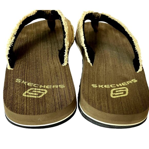 Skechers Men’s Tantric Fray Brown Comfort Flip Flops, Thong Sandals Sz 11 - Picture 4 of 16